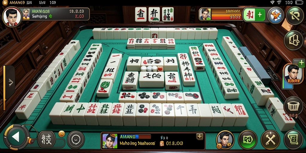 Tampilan gameplay Mahjong yang menarik dan menantang di AMAN69.