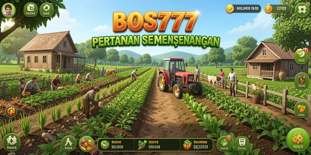 Screenshot menarik dari gameplay bertani di BOS777