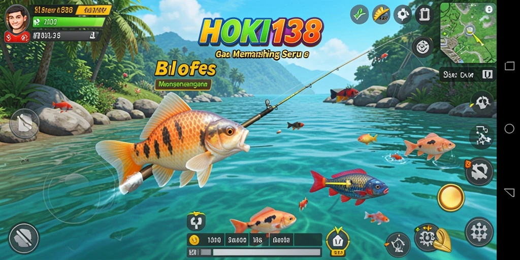 Tampilan gameplay HOKI138 yang menarik saat memancing ikan.