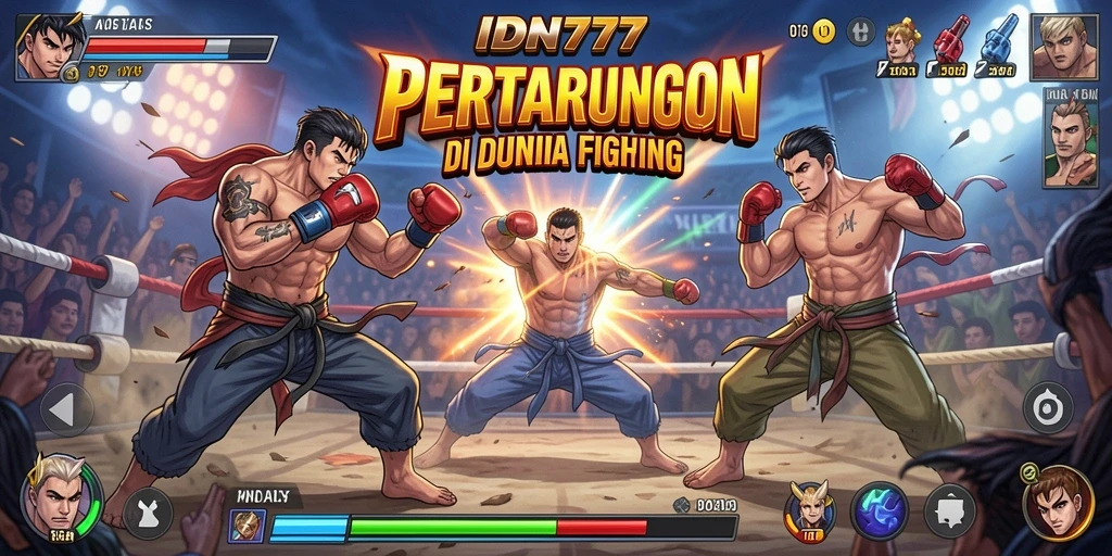 Tampilan aksi pertarungan epic di IDN777 yang seru.
