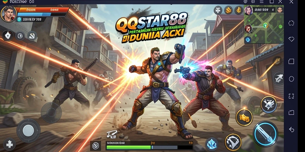 Screenshot utama QQSTAR88 menampilkan aksi permainan seru.