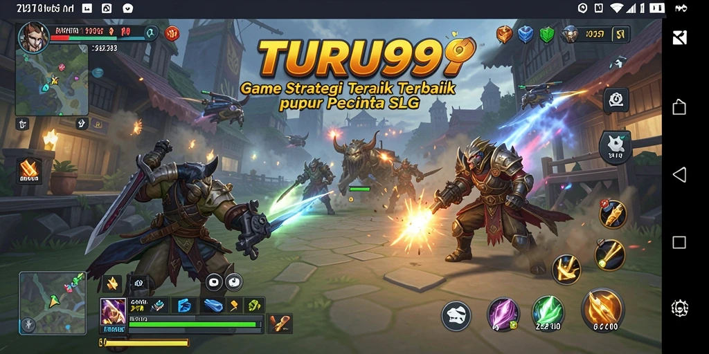 Screenshot menunjukkan aksi pertempuran seru dalam TURU99.
